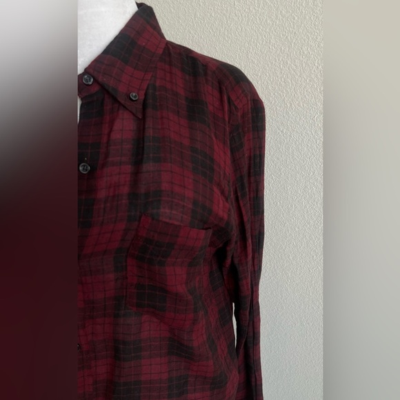 Isabel Marant Red and Black 100% cotton Checkered Button Down Shirt - Picture 3 of 8